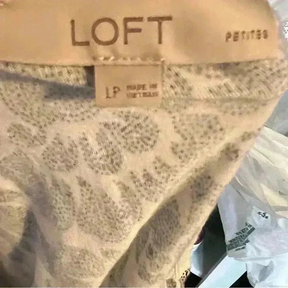 Loft Women's Petite Large Short Sleeve Casual Blouse Crew Beck Back Tie - Picture 5 of 5